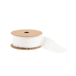 RUBAN EFFILOCHÉ EFFET LIN 25MMX3M BLANC