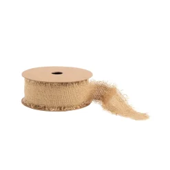 RUBAN EFFILOCHÉ EFFET LIN 25MMX3M CAMEL