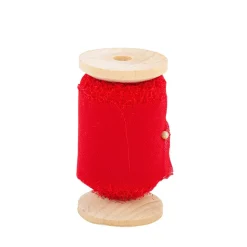 RUBAN MOUSSELINE SOIE EFFILOCHÉ 5CMX5M ROUGE