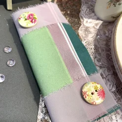 RUBAN MOUSSELINE SOIE EFFILOCHÉ 5CMX5M VIEUX ROSE