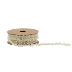 RUBAN PERLES 0.5CMX2M BLANC