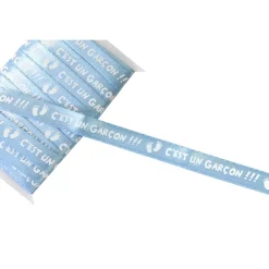 RUBAN SATIN C'EST UN GARÇON 5M BLEU