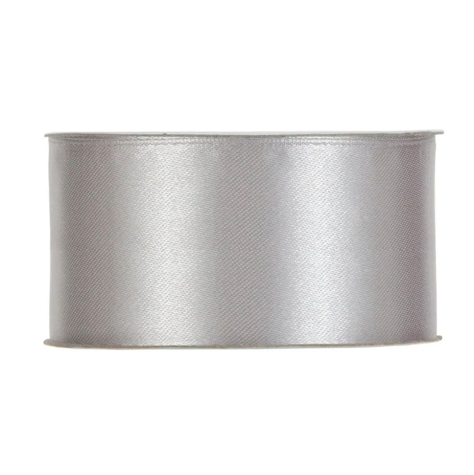 RUBAN SATIN DOUBLE FACE 40MMX25M ARGENT