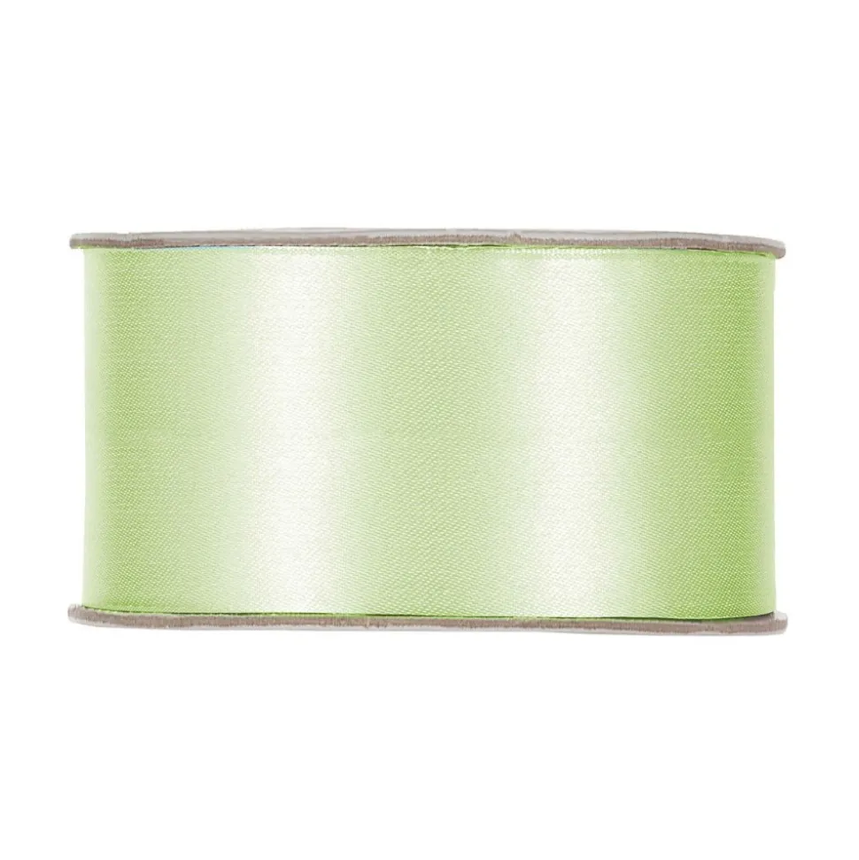 RUBAN SATIN DOUBLE FACE 40MMX25M CITRON VERT