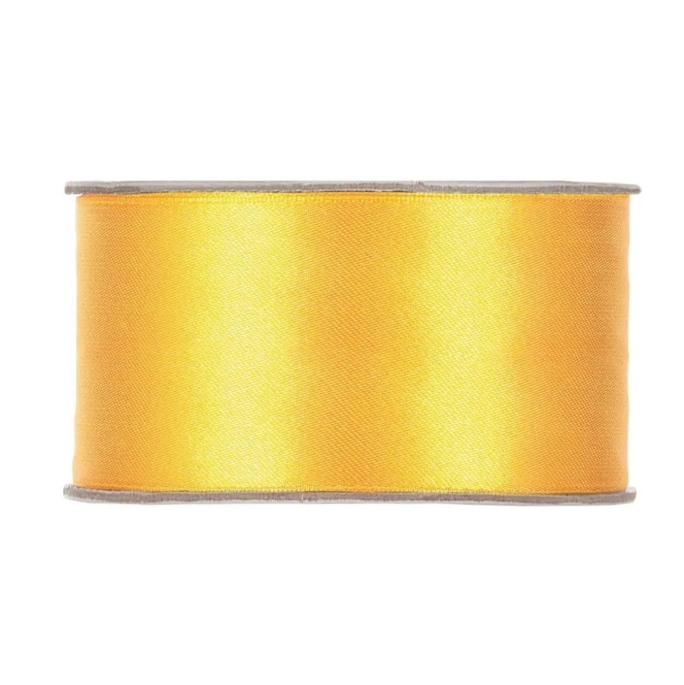 RUBAN SATIN DOUBLE FACE 40MMX25M JAUNE FONCÉ