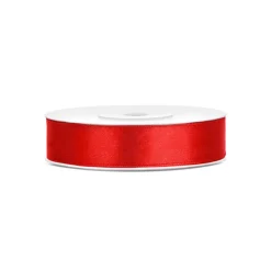 RUBAN SATIN DOUBLE FACE 12MMX25M ROUGE