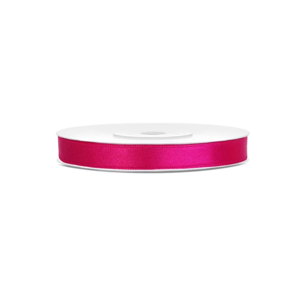 RUBAN SATIN DOUBLE FACE 6MMX25M ROSE FONCÉ