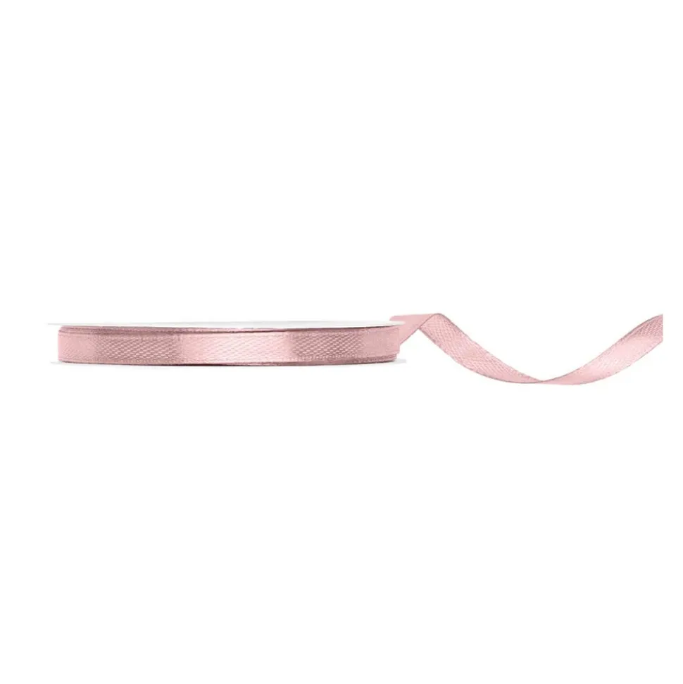 RUBAN SATIN DOUBLE FACE 6MMX25M VIEUX ROSE CLAIR