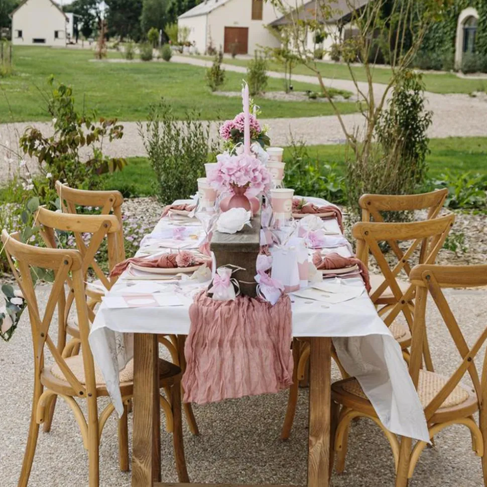 RUBAN SATIN LISERÉ OR 1CMX5M ROSE