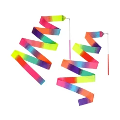 2 RUBANS DANSE GYMNASTIQUE 4.5CMX2M MULTICOLORE