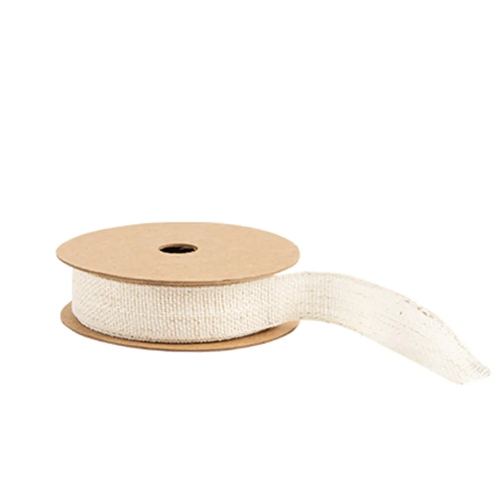 RUBAN TISSÉ COTON LIN 15MMX5M BEIGE
