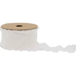 RUBAN TISSU FROISSÉ ONDULÉ 4CMX5M BLANC