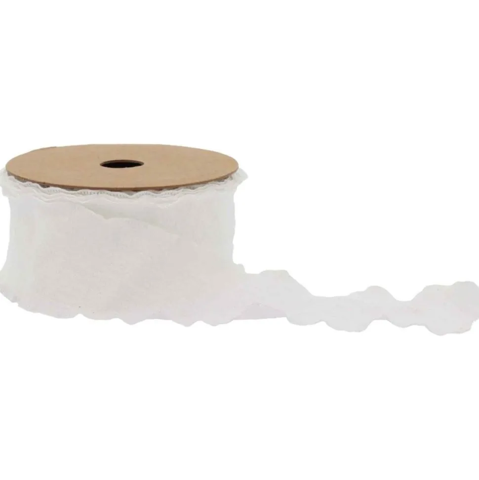 RUBAN TISSU FROISSÉ ONDULÉ 4CMX5M BLANC