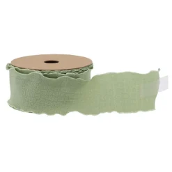 RUBAN TISSU FROISSÉ ONDULÉ 4CMX5M VERT-DE-GRIS