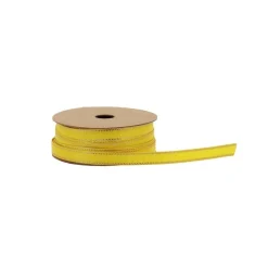 RUBAN TISSU LISERÉ OR 1CMX5M CITRON
