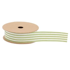 RUBAN TISSU RAYURES 2.8CMX3M VERT PISTACHE CRÈME