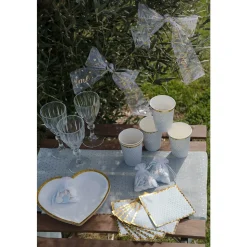 RUBAN TULLE POLYESTER BAPTÊME CUR 8CMX10M OR