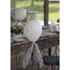 RUBAN TULLE POLYESTER COMMUNION BRINS 8CMX10M OR