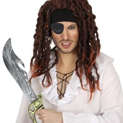 SABRE JOUET ET CACHE-IL PVC PIRATE ADULTE