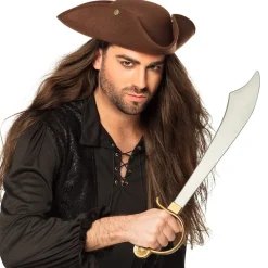 SABRE PLASTIQUE PIRATE ORIENTAL 52CM ARGENT