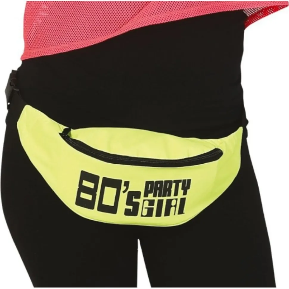 SAC BANANE ANNÉES 80 PARTY JAUNE FLUO FEMME