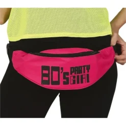 SAC BANANE ANNÉES 80 PARTY ROSE FLUO FEMME