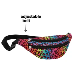 SAC BANANE LÉOPARD ARC-EN-CIEL UV ANNÉE 90 ADULTE