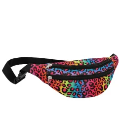 SAC BANANE LÉOPARD ARC-EN-CIEL UV ANNÉE 90 ADULTE