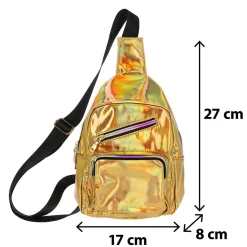 SAC BANDOULIÈRE HOLOGRAPHIQUE 27X17X8CM OR