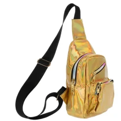 SAC BANDOULIÈRE HOLOGRAPHIQUE 27X17X8CM OR