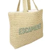 SAC CABAS ÉTÉ RAPHIA TUFTE ESCAPADE 52X16X38CM