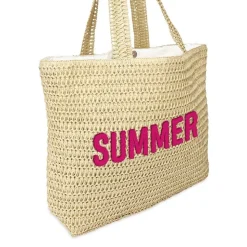 SAC CABAS ÉTÉ RAPHIA TUFTE SUMMER 52X16X38CM