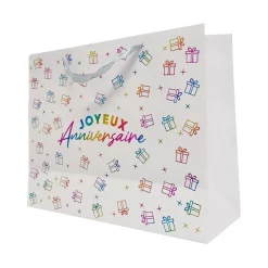SAC CADEAU ANNIVERSAIRE 30X25CM MULTICOLORE