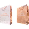 SAC CADEAU ANNIVERSAIRE 30X40CM OR ROSE