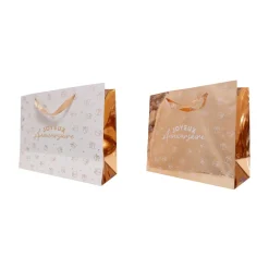 SAC CADEAU ANNIVERSAIRE 30X25CM ROSE GOLD