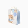 SAC CADEAU CARTON BÉBÉ OURSON NUD 18X10X24CM BLEU