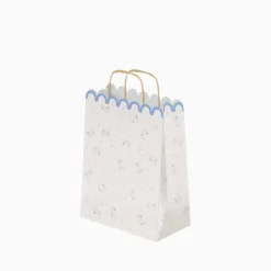 SAC CADEAU CARTON BÉBÉ OURSON NUD 18X10X24CM BLEU