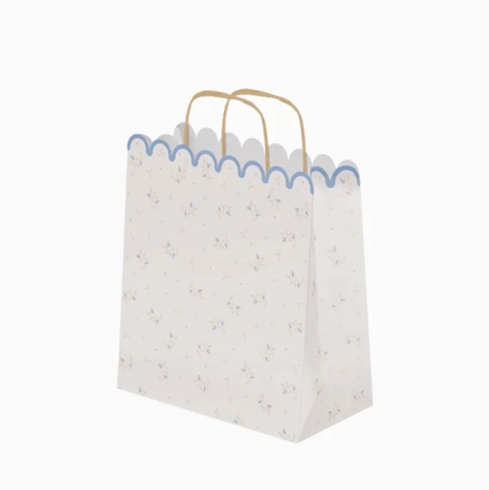 SAC CADEAU CARTON BÉBÉ OURSON NUD 26X10X32CM BLEU