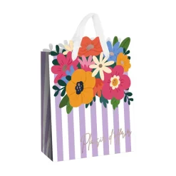 SAC CADEAU CARTON BOUQUET FLEURS 26X13X32CM