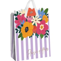 SAC CADEAU CARTON BOUQUET FLEURS 32X6.5X40CM