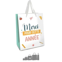 SAC CADEAU CARTON MERCI ANNÉE SCOLAIRE 26X13X32CM