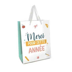 SAC CADEAU CARTON MERCI ANNÉE SCOLAIRE 26X13X32CM