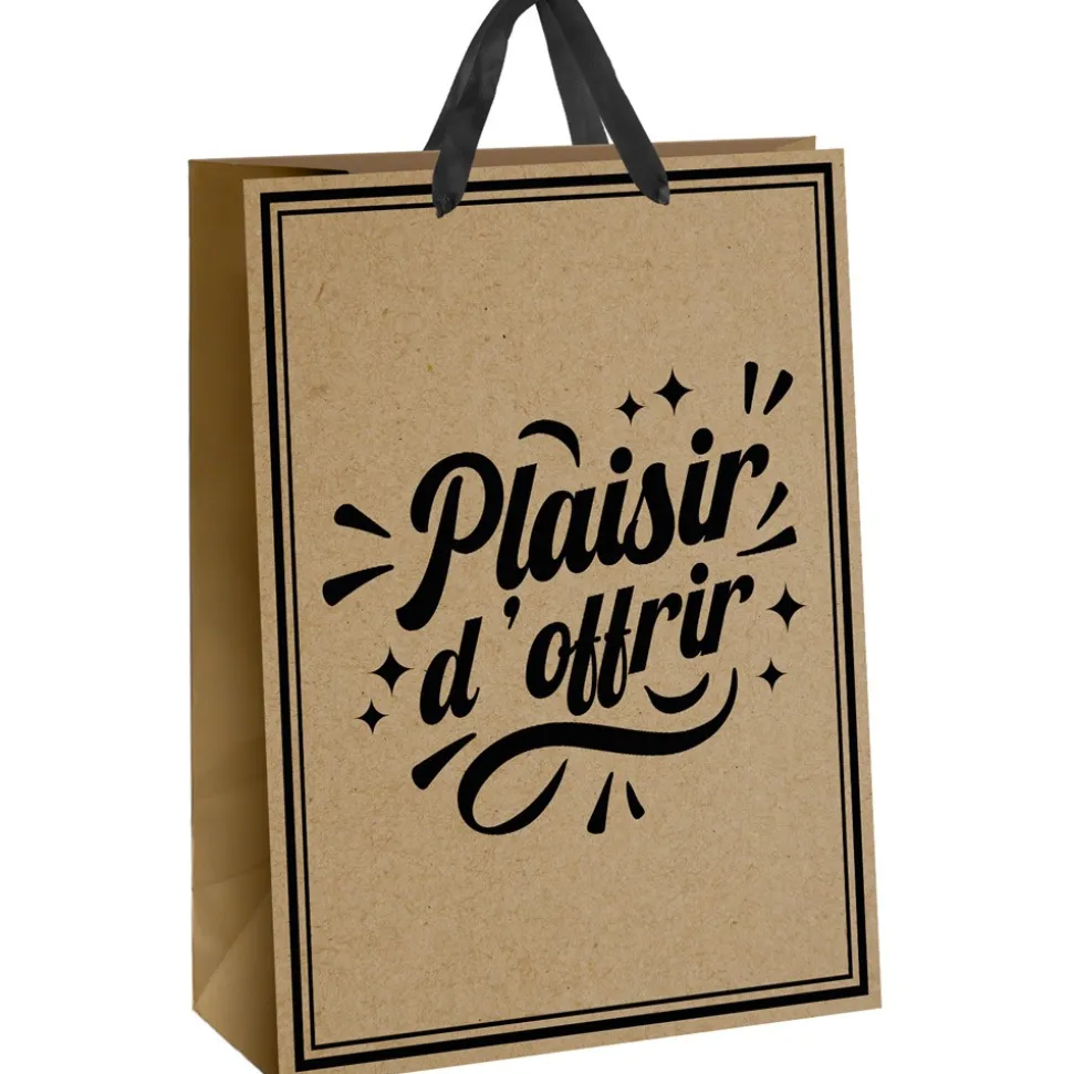 SAC CADEAU CARTON PLAISIR OFFRIR 32X6.5X40CM KRAFT