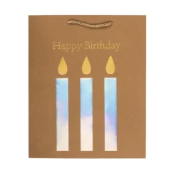 SAC CADEAU KRAFT ET EFFET IRISÉ 26X32 CM ANNIVERSAIRE