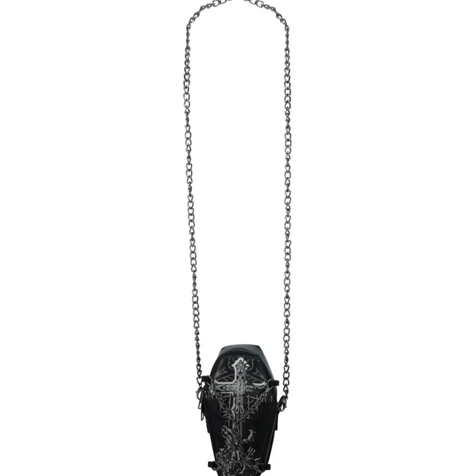 SAC CERCUEIL SIMILICUIR GOTHIQUE 17X10CM NOIR