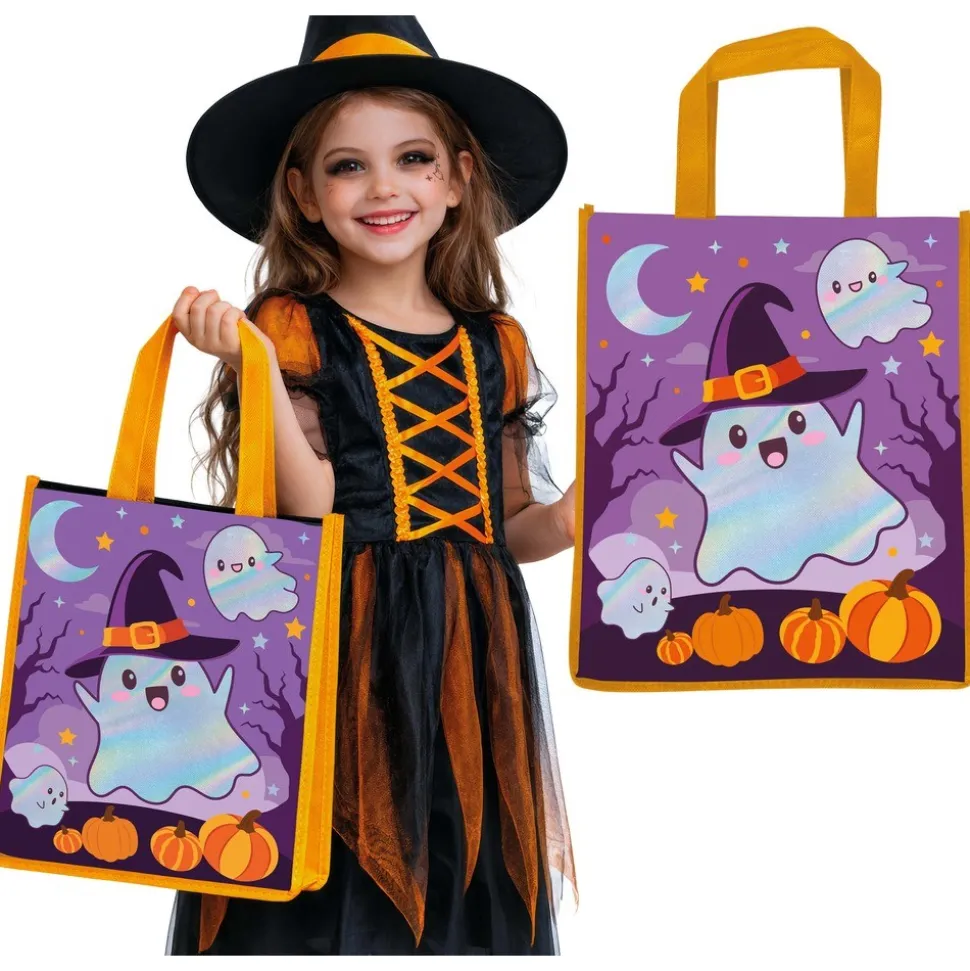 SAC CHASSE BONBONS PETITS MONSTRES 36X30CM VIOLET