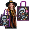 SAC CHASSE BONBONS SQUELETTE 36X30CM NOIR