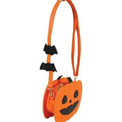SAC CITROUILLE VISAGE SIMILICUIR 20X18CM ORANGE