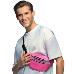 SAC DE TAILLE FESTIF HOLOGRAPHIQUE ROSE