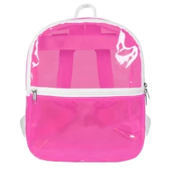 SAC À DOS TRANSPARENT 90S 28X23X10CM ROSE FLUO